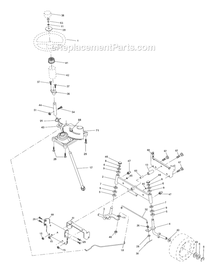 Page D Diagram and Parts List for WE12538J  Weed Eater Lawn Tractor